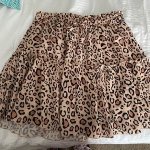 Leopard Print Mini Skirt